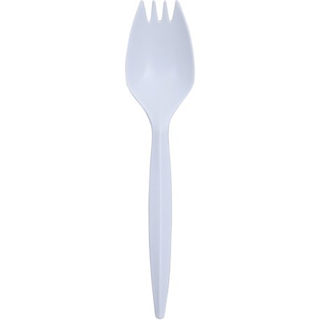 Genuine Joe Medium-Weight Spork - 1 Piece(s) - 1000/Carton - Spork - 1 x Spork - Disposable - Polypropylene - White