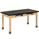 Diversified Spaces PerpetuLab Wooden Leg Science Table with Plain Apron - Black Rectangle Top - Square Leg Base - 4 Legs - 500 l