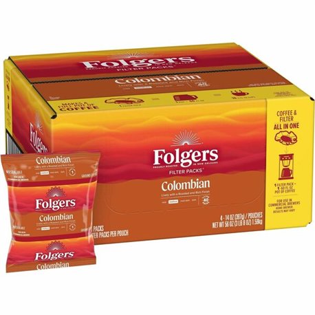 Folgers Ground Colombian Coffee - Medium/Dark - 1.4 oz - 40 / Carton