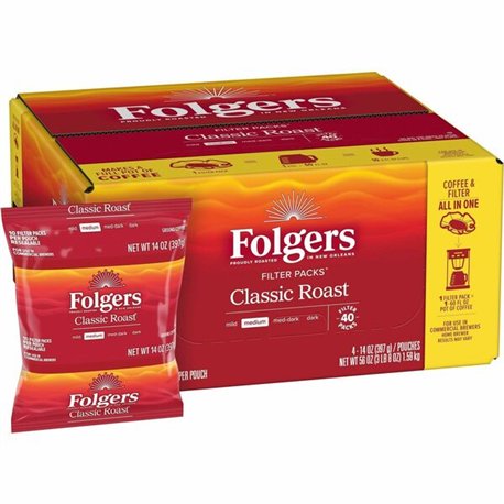 Folgers Ground Classic Roast Coffee - Classic - 1.4 oz - 40 / Carton