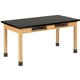 Diversified Spaces PerpetuLab Wooden Leg Science Table with Plain Apron - Epoxy Rectangle Top - Square Leg Base - 4 Legs - 500 l