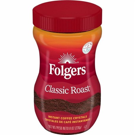 Folgers Instant Classic Roast Coffee - Classic - 8 oz - 1 Each
