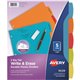 Avery Big Tab Write & Erase Durable Plastic Dividers - 5 x Divider(s) - 5 Write-on Tab(s) - 5 - 5 Tab(s)/Set - 8.5" Divider Widt