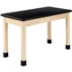 Diversified Spaces PerpetuLab Wooden Leg Science Table with Plain Apron - High Pressure Laminate (HPL) Rectangle, Black Top - Sq
