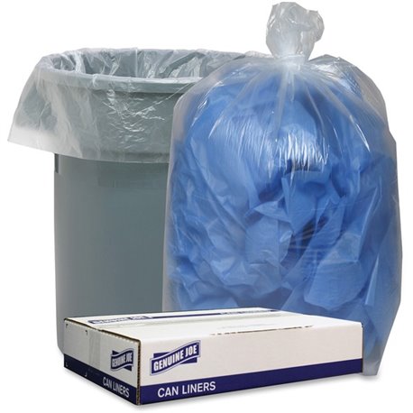 Genuine Joe Low Density Can Liners - 60 gal Capacity - 38" Width x 58" Length - 1.75 mil (44 Micron) Thickness - Low Density - C