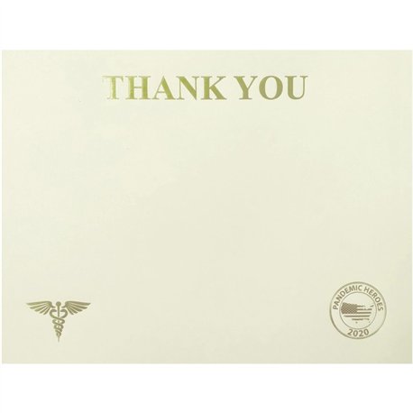 St. James Premium-Weight Certificates - 65 lb Basis Weight - "Thank You" - 8.5" x 11" - Inkjet, Laser Compatible - Ivory, Gold F