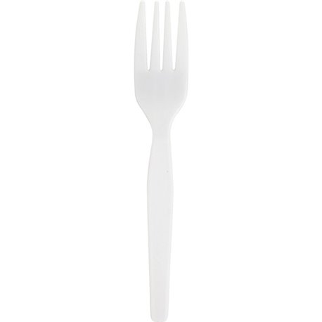 Genuine Joe Heavyweight Disposable Forks - 1 Piece(s) - 1000/Carton - Fork - 1 x Fork - Disposable - White