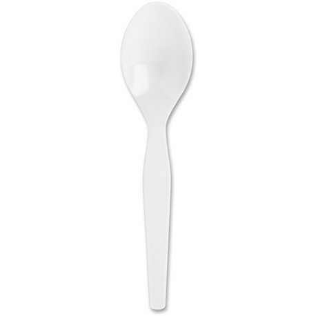 Genuine Joe Heavyweight Disposable Spoons - 1 Piece(s) - 1000/Carton - Spoon - 1 x Spoon - Disposable - White