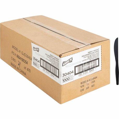 Genuine Joe Heavyweight Knife - 1 Piece(s) - 1000/Carton - Knife - 1 x Knife - Disposable - Textured - Black