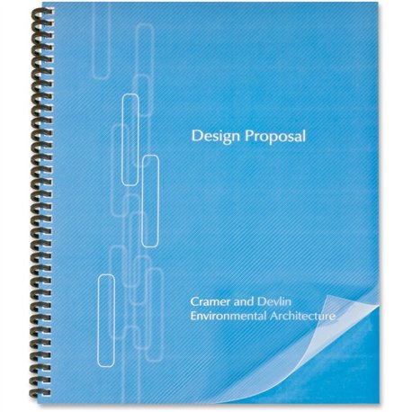 GBC Lined Design Binding Presentation Covers - For Letter 8 1/2" x 11" Sheet - Clear - Polypropylene - 25 / Pack