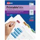 Avery Printable Repositionable Tabs - 96 Tab(s)1.25" Tab Width - Permanent - Paper Divider - Assorted Paper Tab(s) - 96 / Pack