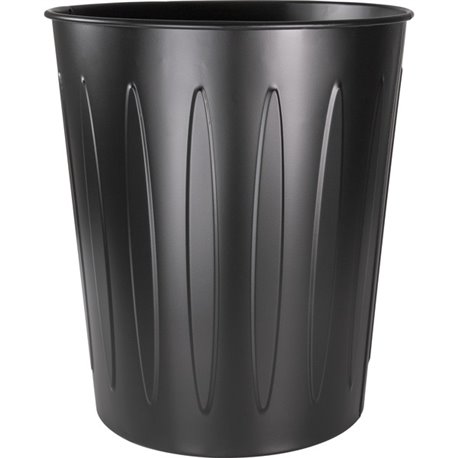 Genuine Joe 6-gallon Fire-safe Trash Can - 6 gal Capacity - Fire-Safe, Sturdy - 14" Height x 13" Diameter - Metal, Steel - Black