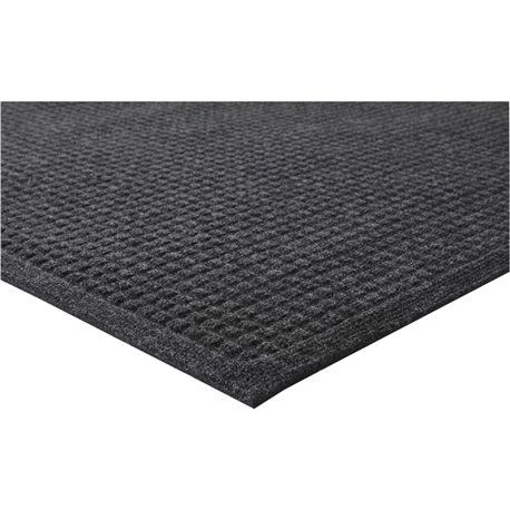 Genuine Joe EcoGuard Indoor Wiper Floor Mats - Indoor - 36" Length x 24" Width - Plastic, Rubber - Charcoal Gray - 1Each