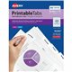 Avery Printable Repositionable Tabs - 80 Tab(s)1.75" Tab Width - Permanent - Paper Divider - White Paper Tab(s) - 80 / Pack