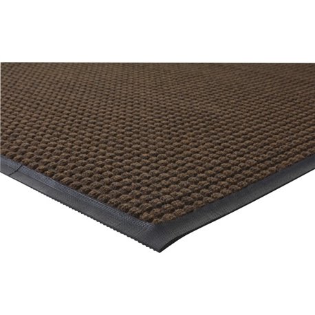 Genuine Joe Waterguard Floor Mat - Floor - 10 ft Length x 36" Width - Rectangular - Rubber - Brown - 1Each