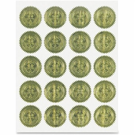 Geographics Gold Embossed Seals - 2" Diameter - For Certificate, Note Card, Proposal - Golden - 100 / Pack