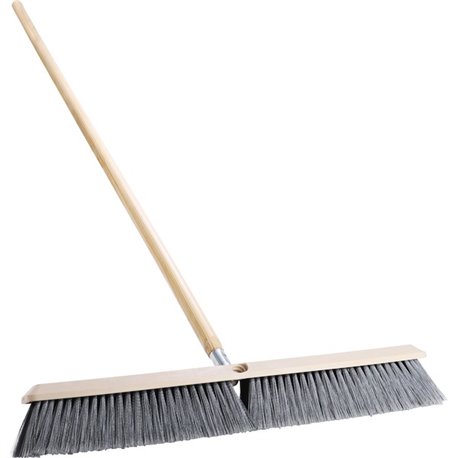 Genuine Joe Heavy-duty Floor Sweep with Handle - 24" Polypropylene Bristle - 60" Handle Length - 1.25" Handle Diameter - Hardwoo