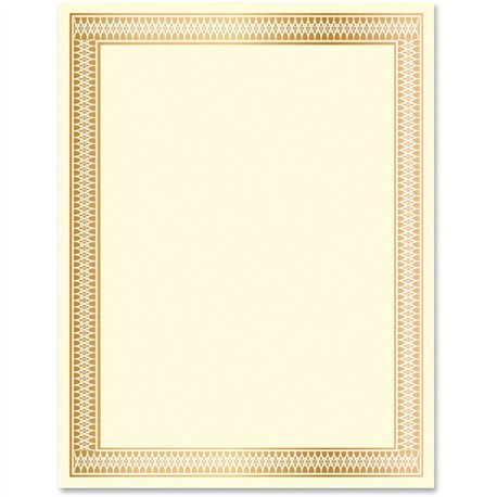 Geographics Traditional Award Certificates - 24 lb Basis Weight - 8.5" - Laser, Inkjet Compatible - Gold - 100 / Pack
