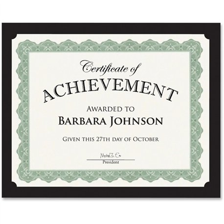 Geographics Recycled Certificate Holder - Black - 30% Recycled - 10 / Pack