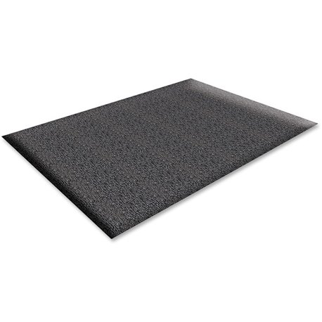 Genuine Joe Soft Step Vinyl Anti-Fatigue Mats - Warehouse - 36" Length x 24" Width x 0.375" Thickness - Vinyl - Black - 1Each