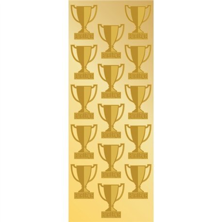 Geographics Gold Foil Trophy Seals - 1.25" Diameter - Self-adhesive - For Award, Certificate, Gift, Envelope, Scrapbooking, Dipl