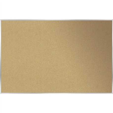 Ghent Natural Cork Bulletin Board with Aluminum Frame - 36" Height x 48" Width - Natural Cork, Fiberboard Surface - Self-healing