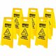 Genuine Joe Universal Graphic Wet Floor Sign - 6 / Carton - English, Spanish - Wet Floor Print/Message - Foldable - Yellow