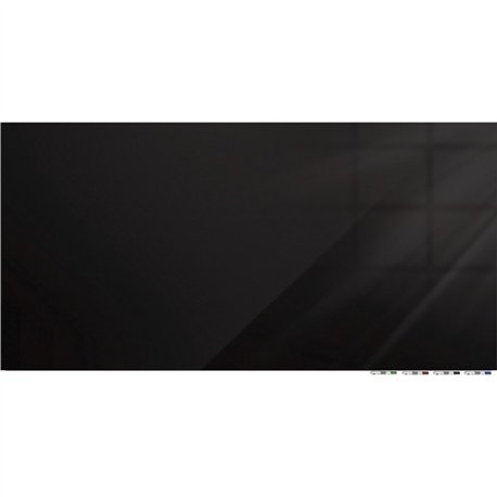 Ghent Magnetic Aria - Horizontal - 72" (6 ft) Width x 48" (4 ft) Height - Black Tempered Glass Surface - Rectangle - Horizontal 