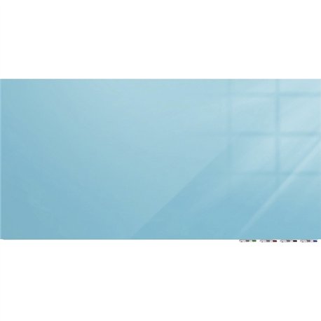 Ghent Magnetic Aria - Horizontal - 96" (8 ft) Width x 48" (4 ft) Height - Blue Tempered Glass Surface - Rectangle - Horizontal -