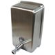 Genuine Joe Stainless Vertical Soap Dispenser - Manual - 1.25 quart Capacity - Tamper Proof, Theft Proof, Refillable - Stainless