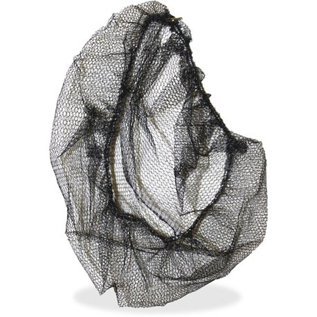 Genuine Joe Black Nylon Hair Net - Recommended for: Food Handling, Food Processing - Large Size - 21" Stretched Diameter - Conta