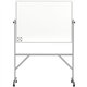 Ghent Hygienic Porcelain Mobile Whiteboard with Aluminum Frame - 48" (4 ft) Width x 36" (3 ft) Height - White Porcelain Surface 