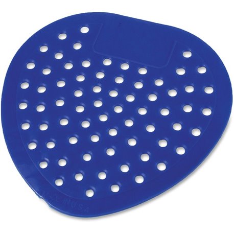 Genuine Joe Bubblegum Scent Urinal Screen - Tapered Drain Hole, Splash Resistant, Deodorizer - 12 / Box - Blue