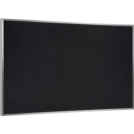 Ghent Recycled Bulletin Board with Aluminum Frame - 24" Height x 36" Width - Black Rubber Surface - Recyclable, Washable, Easy t