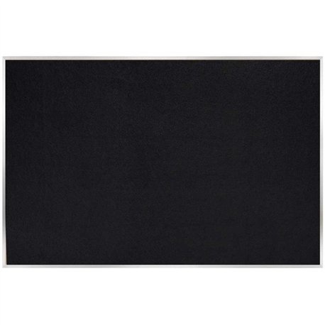 Ghent Recycled Bulletin Board with Aluminum Frame - 48" Height x 10 ft Width - Black Rubber Surface - Washable, Recyclable, Easy