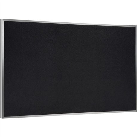 Ghent Recycled Bulletin Board with Aluminum Frame - 48" Height x 60" Width - Black Rubber Surface - Recyclable, Washable, Easy t