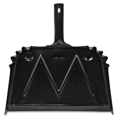 Genuine Joe Heavy-Duty Metal Dustpan - 16" Wide - Steel - Black - 1 Each