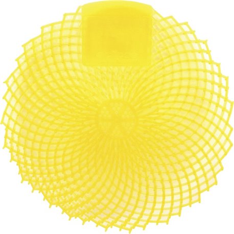 Genuine Joe Eclipse Scented Urinal Screen - Anti-splash, Flexible, Deodorizer, Sturdy - 1 Dozen - Yellow