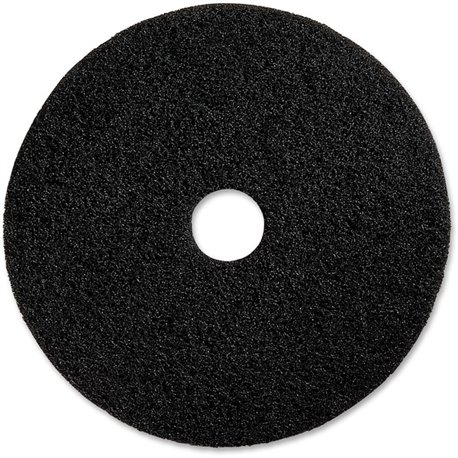 Genuine Joe Black Floor Stripping Pad - 19" Diameter - 5/Carton x 19" Diameter x 1" Thickness - Stripping, Floor - 175 rpm to 35