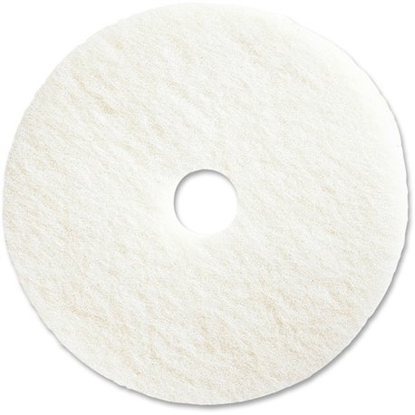 Genuine Joe 20" Super White Floor Pad - 20" Diameter - 5/Carton x 20" Diameter x 1" Thickness - Floor - 1000 rpm to 3000 rpm Spe