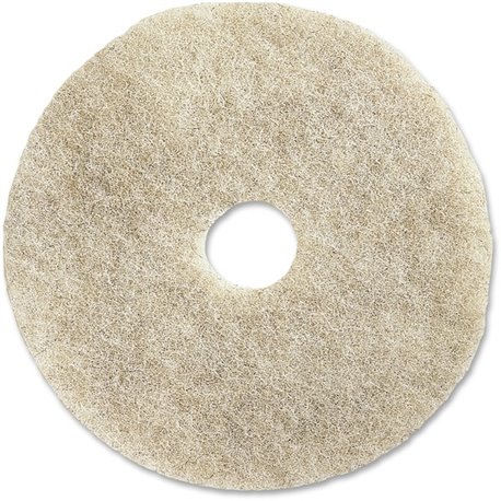 Genuine Joe 20" Natural Light Floor Pad - 20" Diameter - 5/Carton x 20" Diameter x 1" Thickness - Buffing, Floor - 1500 rpm to 3