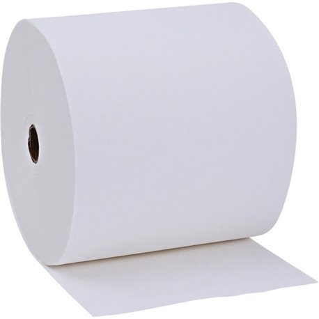 Genuine Joe Solutions 1-ply Hardwound Towels - 1 Ply - 7" x 600 ft - 0.98" Core - White - Virgin Fiber - 6 / Carton