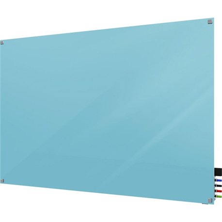 Ghent Harmony Dry Erase Board - 36" (3 ft) Width x 24" (2 ft) Height - Tempered Glass Surface - Blue Back - Square - Magnetic - 