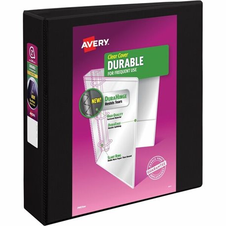 Avery Durable View Binder 2" , Slant D Rings, Black - 2" Binder Capacity - Letter - 8 1/2" x 11" Sheet Size - 530 Sheet Capacity