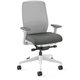 HON Nucleus Recharge Task Chair - Iron Ore Fabric Seat - Fog Back - Designer White Frame - Armrest - 1 Each