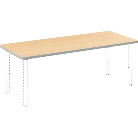 HON Build Series Rectangular Tabletop - Rectangle Top - 25" to 34" Adjustment x 60" Width x 24" Depth - Natural Maple