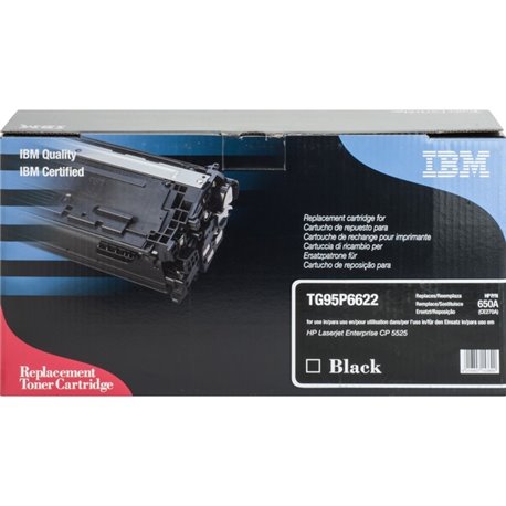 IBM Remanufactured Laser Toner Cartridge - Alternative for HP 650A (CE270A) - Black - 1 Each - 13000 Pages