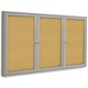 Ghent 3-door Enclosed Cork Bulletin Board - 48" Height x 72" Width - Natural Cork Surface - Self-healing, Shatter Resistant, Tam