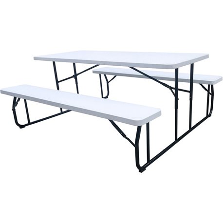 Iceberg Folding Picnic Table - 72" x 12"17.5" Bench, 72" x 29"29" Table Top