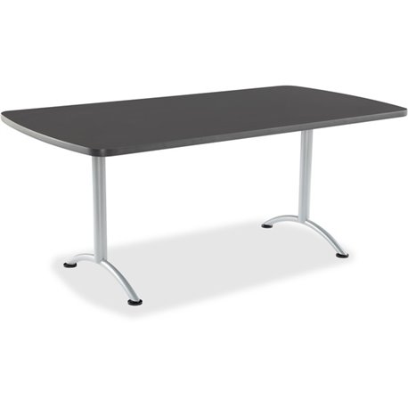 Iceberg Arc Fixed Height Table 36X72 Rectangular, Graphite - Rectangle Top - 72" Table Top Length x 36" Table Top Width - Assemb